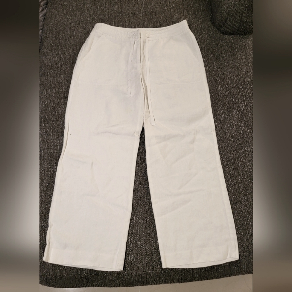 100% Linen Drawstring Capris
